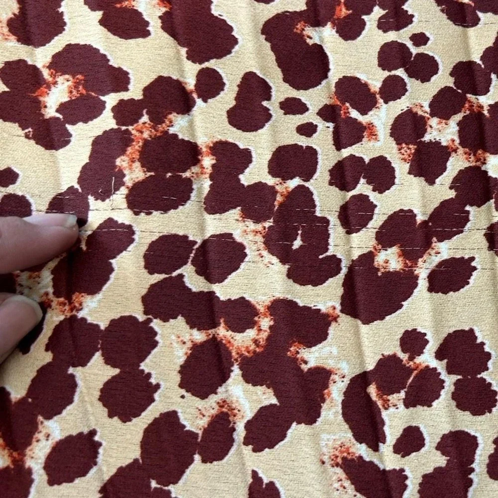 Leopard‎ Print Midi Skirt Animal Print Flowy Elastic Waist - Size 6